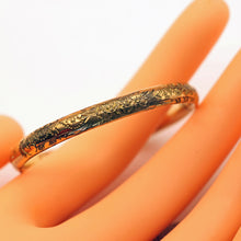 Antique Victorian Child's bangle bracelet gold filled engraved flowers (7577)