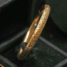 Antique Victorian Child's bangle bracelet gold filled engraved flowers (7577)