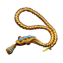 Antique Victorian bracelet snake gold turquoise garnets amethyst (7584)