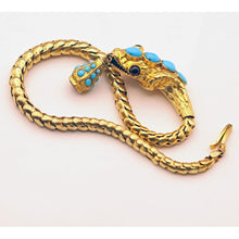 Antique Victorian bracelet snake gold turquoise garnets amethyst (7584)