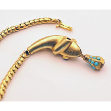 Antique Victorian bracelet snake gold turquoise garnets amethyst (7584)