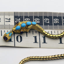 Antique Victorian bracelet snake gold turquoise garnets amethyst (7584)