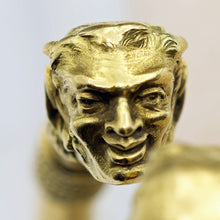 Antique Art Nouveau bangle bracelet Arm ring 18k gold Nymph Satyr French (7591)