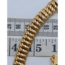 Antique Victorian 18k Gold wide link chain bracelet French Unisex (7611)