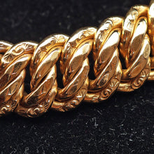 Antique Victorian 18k Gold wide link chain bracelet French Unisex (7611)