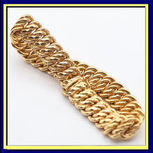 Antique Victorian 18k Gold wide link chain bracelet French Unisex (7611)
