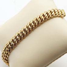 Antique Victorian 18k Gold wide link chain bracelet French Unisex (7611)