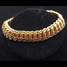 Antique Victorian 18k Gold wide link chain bracelet French Unisex (7611)