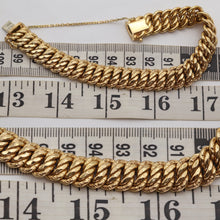 Antique Victorian 18k Gold wide link chain bracelet French Unisex (7611)