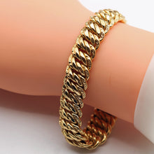 Antique Victorian 18k Gold wide link chain bracelet French Unisex (7611)