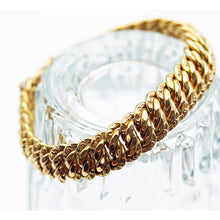 Antique Victorian 18k Gold wide link chain bracelet French Unisex (7611)