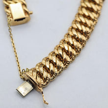 Antique Victorian 18k Gold wide link chain bracelet French Unisex (7611)