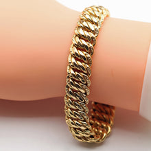 Antique Victorian 18k Gold wide link chain bracelet French Unisex (7611)