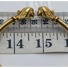 Antique Art Nouveau bangle bracelet Egyptian Revival 2 Pharaohs French (7613)