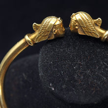 Antique Art Nouveau bangle bracelet Egyptian Revival 2 Pharaohs French (7613)