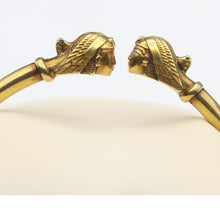 Antique Art Nouveau bangle bracelet Egyptian Revival 2 Pharaohs French (7613)