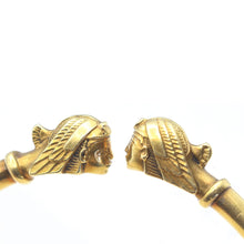 Antique Art Nouveau bangle bracelet Egyptian Revival 2 Pharaohs French (7613)