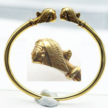 Antique Art Nouveau bangle bracelet Egyptian Revival 2 Pharaohs French