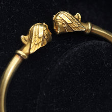 Antique Art Nouveau bangle bracelet Egyptian Revival 2 Pharaohs French (7613)