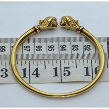 Antique Art Nouveau bangle bracelet Egyptian Revival 2 Pharaohs French (7613)