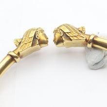 Antique Art Nouveau bangle bracelet Egyptian Revival 2 Pharaohs French (7613)