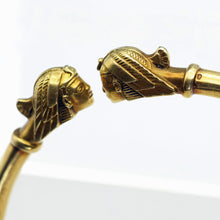 Antique Art Nouveau bangle bracelet Egyptian Revival 2 Pharaohs French (7613)