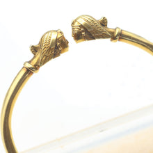 Antique Art Nouveau bangle bracelet Egyptian Revival 2 Pharaohs French (7613)