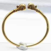 Antique Art Nouveau bangle bracelet Egyptian Revival 2 Pharaohs French (7613)