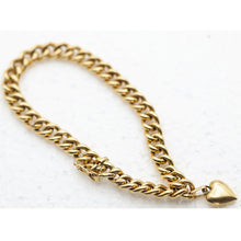 Antique Victorian chain bracelet 18k gold unisex French little heart charm(7620)