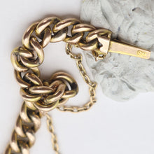 Antique Victorian gold chain intertwined hearts pearls turquoise England (7633)