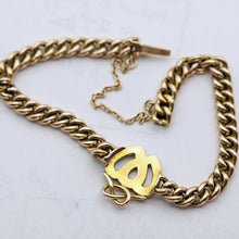 Antique Victorian gold chain intertwined hearts pearls turquoise England (7633)