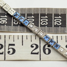 Art Deco bracelet diamonds natural blue sapphires Yogo Gulch GIA certific (7638)