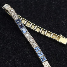 Art Deco bracelet diamonds natural blue sapphires Yogo Gulch GIA certific (7638)
