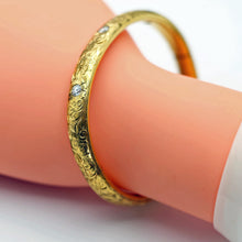 Stackable Bangle bracelet 18k gold diamonds Antique Art Nouveau Statement (7652)