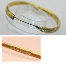 Stackable Bangle bracelet 18k gold diamonds Antique Art Nouveau Statement (7652)