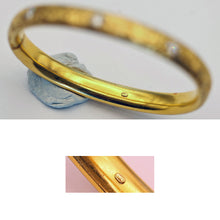 Stackable Bangle bracelet 18k gold diamonds Antique Art Nouveau Statement (7652)