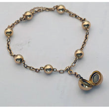 Antique Victorian gold chain bracelet locket bangle gold globes