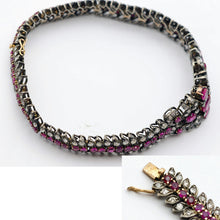 Antique bracelet No-heat Burma rubies diamonds silver gold GIA certificate (7707)