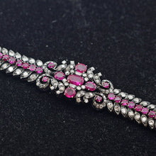 Antique bracelet No-heat Burma rubies diamonds silver gold GIA certificate