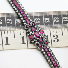 Antique bracelet No-heat Burma rubies diamonds silver gold GIA certificate (7707)