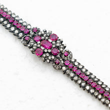 Antique bracelet No-heat Burma rubies diamonds silver gold GIA certificate (7707)
