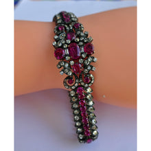 Antique bracelet No-heat Burma rubies diamonds silver gold GIA certificate (7707)