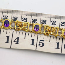 Antique Art Nouveau bracelet 14k gold amethysts made Newark signed Bippart (7717)