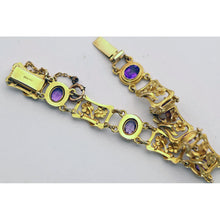 Antique Art Nouveau bracelet 14k gold amethysts made Newark signed Bippart (7717)