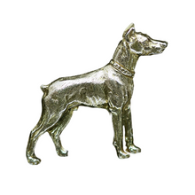 Vintage Doberman Pinscher Dog Brooch Figural Gold Pin Unisex (5912)