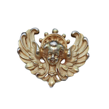 Antique Victorian Brooch Wiese 18k Gold French Head of Angel Signed WIESE (6371)