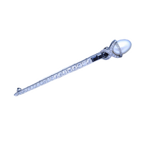 Deco Natural Saltwater Pearl Diamond Onyx Gold Brooch pin Certificate (6426)