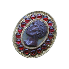 Antique Victorian Blackamoor Brooch Pendant Cameo 18k Gold Garnets (6669)