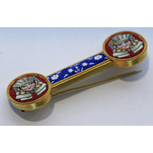 Victorian Egyptian Revival Micromosaic Brooch 18k Gold Pharaoh Unisex (6840)