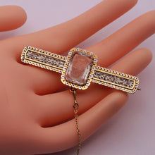 Tiffany & Co antique brooch carved rock crystal cameo gold and platinum (7297)